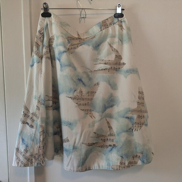 Anthropologie Maeve Sheet Music Songbird Circle Skirt - Picture 8 of 10